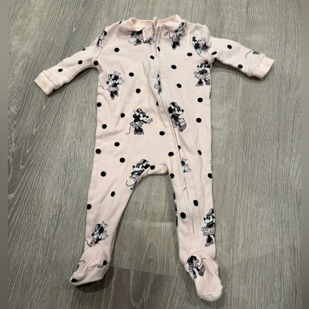 Disney Minnie Mouse Print Kids Footie